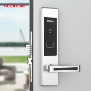 Goodum Fechadura eletrônica de porta automática com impressão digital por atacado Fechadura de porta digital de alumínio inteligente para portas de madeira