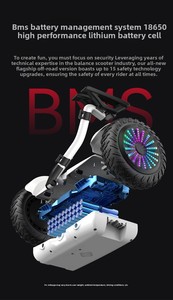 Planche d'équilibre bidirectionnelle avec contrôle des jambes et accoudoirs, hoverboard <span class=keywords><strong>tout</strong></span>-<span class=keywords><strong>terrain</strong></span> de 10 pouces pour les trajets modernes - Product Image 5