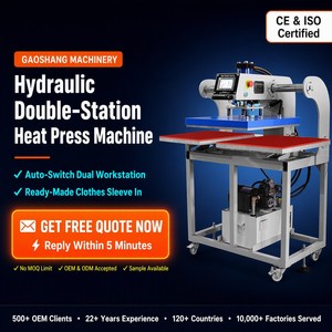 Hydraulic Double Station Heat Press Machine 38x38 40x50 40x60 | Auto-Release Sublimation DTF Transfer | 110V 220V