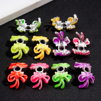 Perles en forme de nœud de couleur fluorescente, perles en forme de bourgeon de fleur, cages à perles, capuchons de perles pour la fabrication de bijoux DIY, accessoires d'artisanat, vente en gros