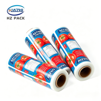 Rouleau de film rétractable en aluminium imprimé sur mesure pour sachets de sauces liquides, miel, ketchup, purée de fruits, qualité alimentaire, sans BPA, OEM ODM, sûr