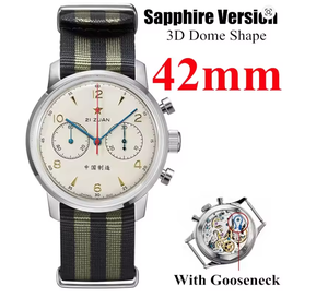 SEAKOSS 42 มม.นาฬิกาแพนด้าสุดหรูสำหรับผู้ชายสายหนังเรืองแสง <span class=keywords><strong>1963</strong></span> นกลูกเหยื่อทะเล ST19 Movement Pilot Chronograph Mechanical Sapphire - Product Image 6