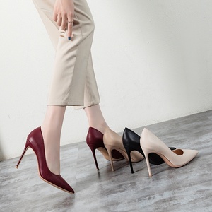 Autumn Korean Style Elegant Office Shoes High-Heeled Pointed-Toe Slip-On Solid Color Rubber Sole Stiletto <b>Heel</b> 8/6/10 - Product Image 2