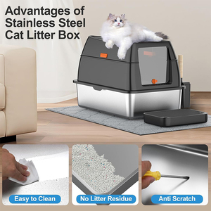 <span class=keywords><strong>Oem</strong></span> & Odm Groothandel Duurzame Roestvrijstalen Kattenbak Met Deksel Extra Grote Metalen Kattenbak Met Kattenbak - Product Image 3