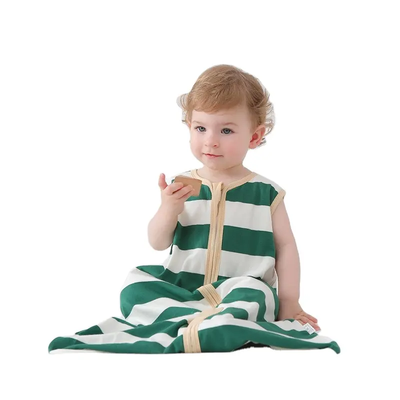 Summer Swaddle Blanket for Newborns Soft Cotton Baby Sleeping Bag with Zipper Breathable Knit Design