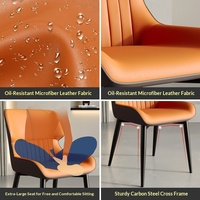 Chaise de salle à manger en métal de style nordique, pour usage domestique, avec coussin moelleux et dossier haut, pour restaurant et hôtel