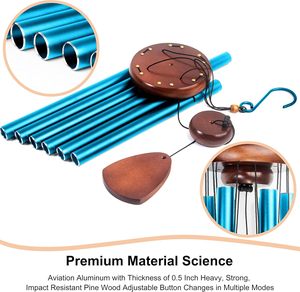 Carillons éoliens de jardin en aluminium bleu de 37 pouces, cadeaux pour festivals de musique classique, décorations d'extérieur et d'intérieur - Product Image 4
