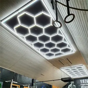 Hex Pattern Working Bright Led Lights Decorative Honeycomb Ceiling Led Lights For Garage Lamp Led Workshop Light