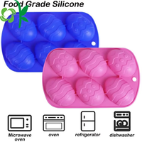 Moule en silicone en forme d'œuf de Pâques à 6 cavités, vente chaude, antiadhésif, pour faire du chocolat, du fondant, moule en silicone pour Halloween