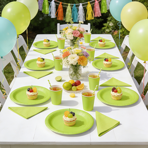 DAMAI - Vajilla de Papel de Color Sólido para Fiestas, Juego de Vajilla Desechable de Color Liso, Platos de 7 y 9 Pulgadas, Vasos de Papel, Servilletas - Product Image 2