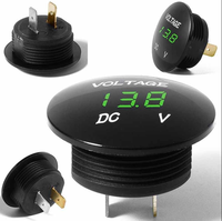 Voltmeter Panel Digital 12v-24v, penguji voltase Meter tampilan LED untuk mobil otomotif sepeda motor perahu ATV truk Aksesori reparasi