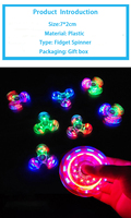 Nicro Vente Chaude Fidget Spinner LED Lumineux Transparent en Cristal, Jouet de Décompression pour Enfants, Fournitures de Fête Néon