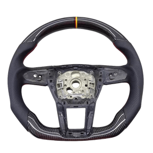 Volant de direction automobile personnalisé en fibre de carbone véritable de haute qualité pour Audi A6 C8 RS avec palettes de changement de vitesse - Product Image 4