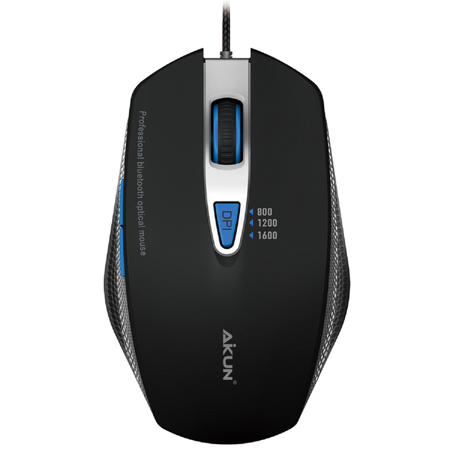 AIKUN Office Home Wired 6D Optical Mouse with DPI Switch 800/1200/1600,USB Cable,Rubber Wheel,Plug and Play