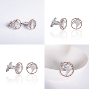 高品質ファッションラウンドイーグルカフリンツメタルカフリンクスメンズシャツカスタムメタルとCZストーンカフリンクスウェディング - Product Image 6