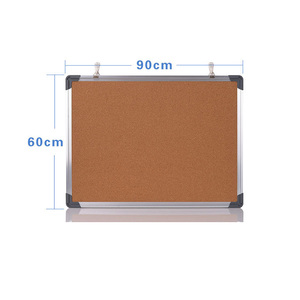 Khung mỏng nút chai bảng thông báo di động 60*90 bảng nút chai vàng với bảng viết trang trí tường khung nhôm màu đen - Product Image 4