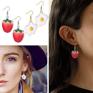 أقراط نسائية من الأكريليك من SC للفتيات, أقراط غريبة مرحة من الأكريليك لزجاجة مياه البطة مزودة بمصاصة على شكل مشروم أو مصاصة ، أقراط نسائية متدلية - Product Image 3