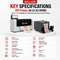 Impresora DTF A3 GC-A3 XP600 30cm / A3 2xXP600 para Impresión por Transferencia de Calor en Camisetas y Prendas, Máquina de Impresión Digital