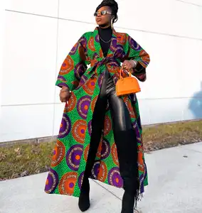 Latest Fashion African Trench Kimono Jacket Robe for wholesale Kimono