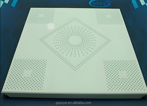 Plaques de <span class=keywords><strong>plafond</strong></span> en métal creux <span class=keywords><strong>600x600</strong></span>, bande ignifuge, grille de <span class=keywords><strong>plafond</strong></span> en alliage d'aluminium perforée, panneau décoratif, plaques à clips - Product Image 2