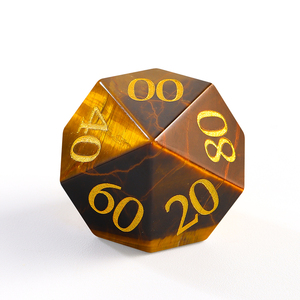 Tốt Nhất Bán Nhanh Chóng Vận Chuyển Tự Nhiên Màu Vàng Tiger Eye Đá Quý Đa Diện D6 D20 D12 D10 Dice Set Cho Dnd RPG Bàn Trò Chơi - Product Image 6