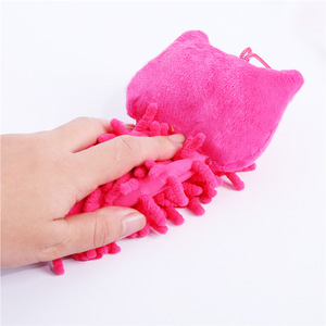 Toallas de mano con diseño de cabeza de animal de dibujos animados, paños y toallitas multiusos de chenilla para colgar, toallas secas de coral. - Product Image 3