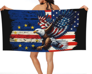 Serviette de plage unisexe de haute qualité avec design personnalisé du drapeau du <span class=keywords><strong>Cap</strong></span>-<span class=keywords><strong>Vert</strong></span>, séchage rapide, légère, en microfibre, pour les <span class=keywords><strong>vacances</strong></span> en bord de mer - Product Image 2