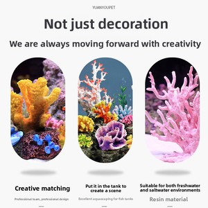 OG-219 Adorno de <span class=keywords><strong>Coral</strong></span> Artificial de Resina No Tóxica al por Mayor, Escondite para Peces de Acuario, Decoración de Paisaje Marino - Product Image 4