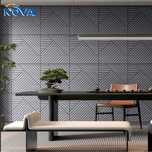 Pannello Acustico Decorativo in Poliestere Intagliato con Assorbimento del <span class=keywords><strong>Suono</strong></span>, 3 Misure e Finitura Effetto Legno per Ufficio e Ristrutturazione Casa - Product Image 6