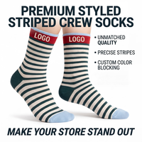 Chaussettes rayées personnalisées en gros, chaussettes rayées colorées en coton de qualité supérieure, chaussettes personnalisées OEM à marque privée pour hommes et femmes