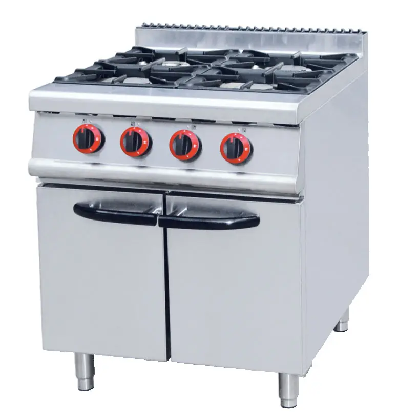 プロのキッチン機器オーブン付き4 6バーナーガスレンジ広州直接工場フルセットキッチン機器供給