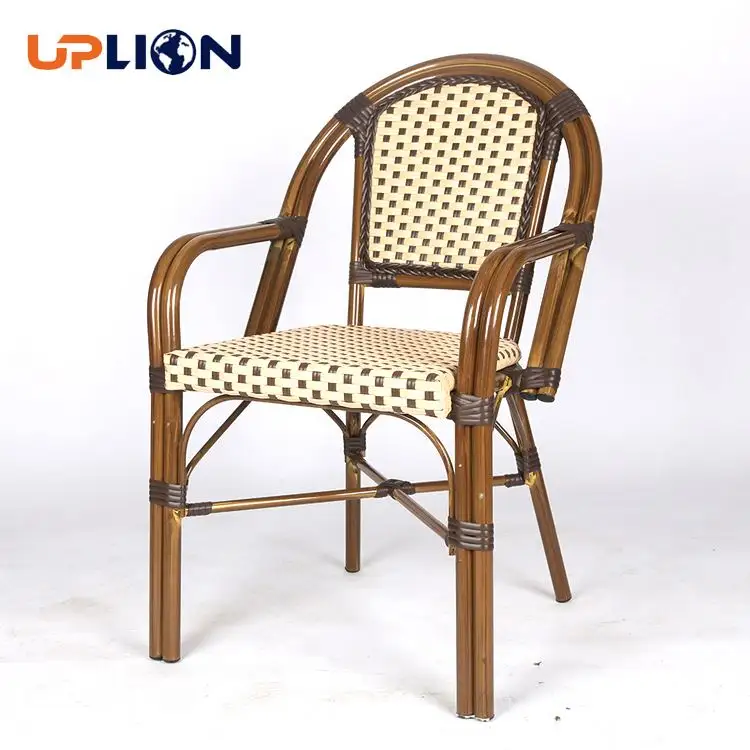 Uplion Wholesale Outdoor Restaurant Wicker Dining Chair French Bistro Rattan Cafe Chairs