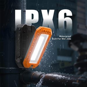 Lampe de travail LED rechargeable 7000 mAh, 1200 lumens, base magnétique, lampes de travail magnétiques portables pour les chantiers, les urgences, le camping - Product Image 4