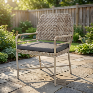 Chaise de bistrot minimaliste en aluminium résistante aux intempéries pour villa – Fauteuil d'extérieur écologique à sangles – Ventes flash - Product Image 6