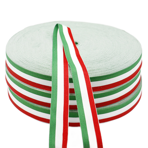 Cinta de <span class=keywords><strong>Grosgrain</strong></span> de Doble Cara con Tejido Twill de 3/8 Pulgadas, 5mm, 8mm, 10mm, 100% Poliéster, Ecológica, Rayas Rojas, Blancas y Verdes, 50 Metros por Rollo - Product Image 4