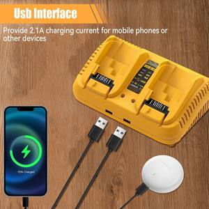 <span class=keywords><strong>Chargeur</strong></span> de batterie Li-ion <span class=keywords><strong>DEWALT</strong></span> 12V/20V à double port pour batteries lithium <span class=keywords><strong>DEWALT</strong></span> DCB DCB102 DCB124 DCB203 DCB206 12V 20V - Product Image 5