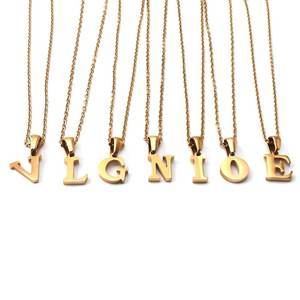 Colgante de collar con inicial personalizada de metal con letras mayúsculas de aleación de níquel A-Z al por mayor - Product Image 6