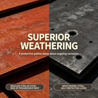 Vente directe d'usine résistant aux intempéries Corten B enduit de plaque d'acier JIS AISI laminé à chaud pour la décoration de jardin de construction ASTM