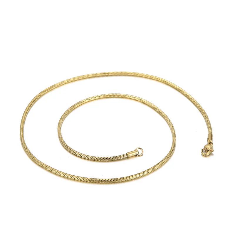 Kalen Simple 1/2mm Round Dragon Bone Chain 18K Gold Women Stainless Steel Fine Jewelry Necklace