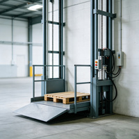 Ascenseur de fret vertical fixe industriel, élévateur hydraulique de marchandises avec système de protection de sécurité complet