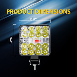 2 pièces, feux de signalisation LED carrés pour pare-chocs de voiture, blanc, rouge, bleu, clignotants, lampes de balise, moto, 12-24V - Product Image 3