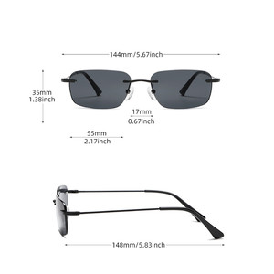 Custom Logo 2026 Vintage <b>Men</b> Women Rimless <b>Square</b> Sun Glasses UV400 Stainless Steel Small Frame <b>Sunglasses</b> - Product Image 5