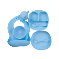 Vente en gros personnalisé Ensemble d'assiettes en silicone Babi pour enfants sans Bpa Ensemble de vaisselle d'assiettes en silicone pour enfants pour l'alimentation des bébés