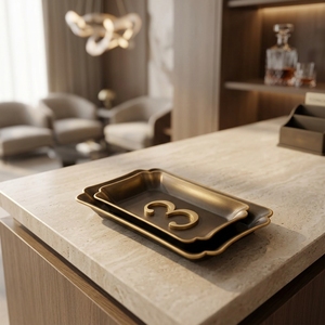 Rectangular Serving Tray Metal Platter Table Decor For Restaurant Party Home - Product Image 5