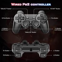 Manette de Jeu Filaire P2 avec Deux Moteurs de Vibration et Volant, Compatible avec Console P2, PSP, PC