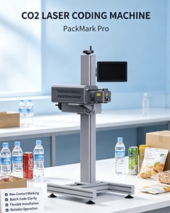 Máquina de Codificación Láser de CO2 de 220V, Impresora <span class=keywords><strong>en</strong></span> Línea Fácil de Usar para Envasado de Alimentos y Productos Corrugados - Product Image 1