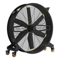 Ventilateur industriel mobile sur pied à grand volume d'air 80000 m³/h, étanche IP55, moteur EC, grand modèle pour atelier et entrepôt