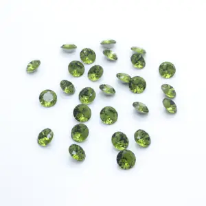 מחיר נמוך באיכות גבוהה צבע ירוק צורה עגולה אבני חן רופפות לייצור תכשיטים