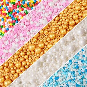 Perlas Comestibles Doradas de 2 mm 4 mm 6 mm 8 mm 10 mm 14 mm para Decoración de Pasteles - Product Image 1