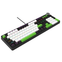 Clavier de jeu mécanique personnalisé à 104 touches rétroéclairé en bleu par LED et USB filaire avec interrupteurs bleus